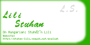 lili stuhan business card